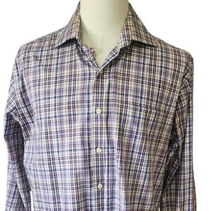 Peter Millar Plaid Button-Up Shirt – Large